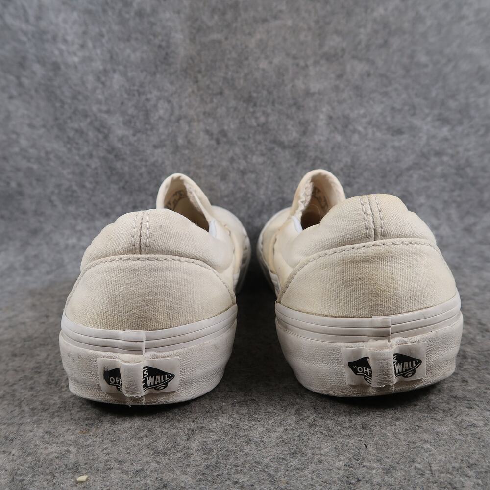 Vans Shoes Womens 7 Classic Slip On Sneakers Casual White Canvas Skate Trainers - Picture 5 of 11